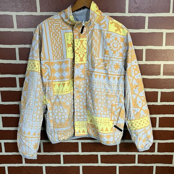 Obey Men’s Patchwork Reversible Jacket Blue Orange Size Medium Punk Streetwear - Picture 1 of 6